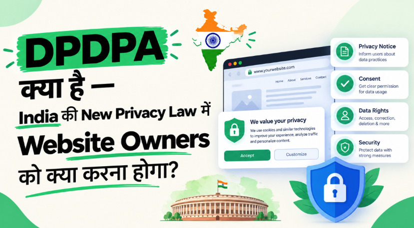 DPDPA क्या है — India की New Privacy Law में Website Owners को क्या करना होगा?