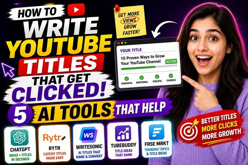 How to Write YouTube Titles That Get Clicked — 5 AI Tools That Help 🎯