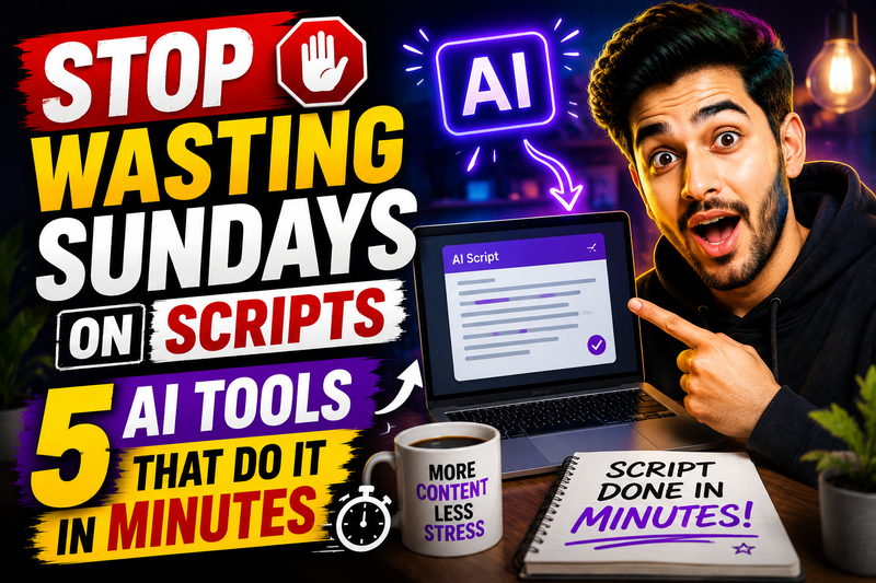 Stop Wasting Sundays on Scripts — 5 AI Tools That Do It in Minutes