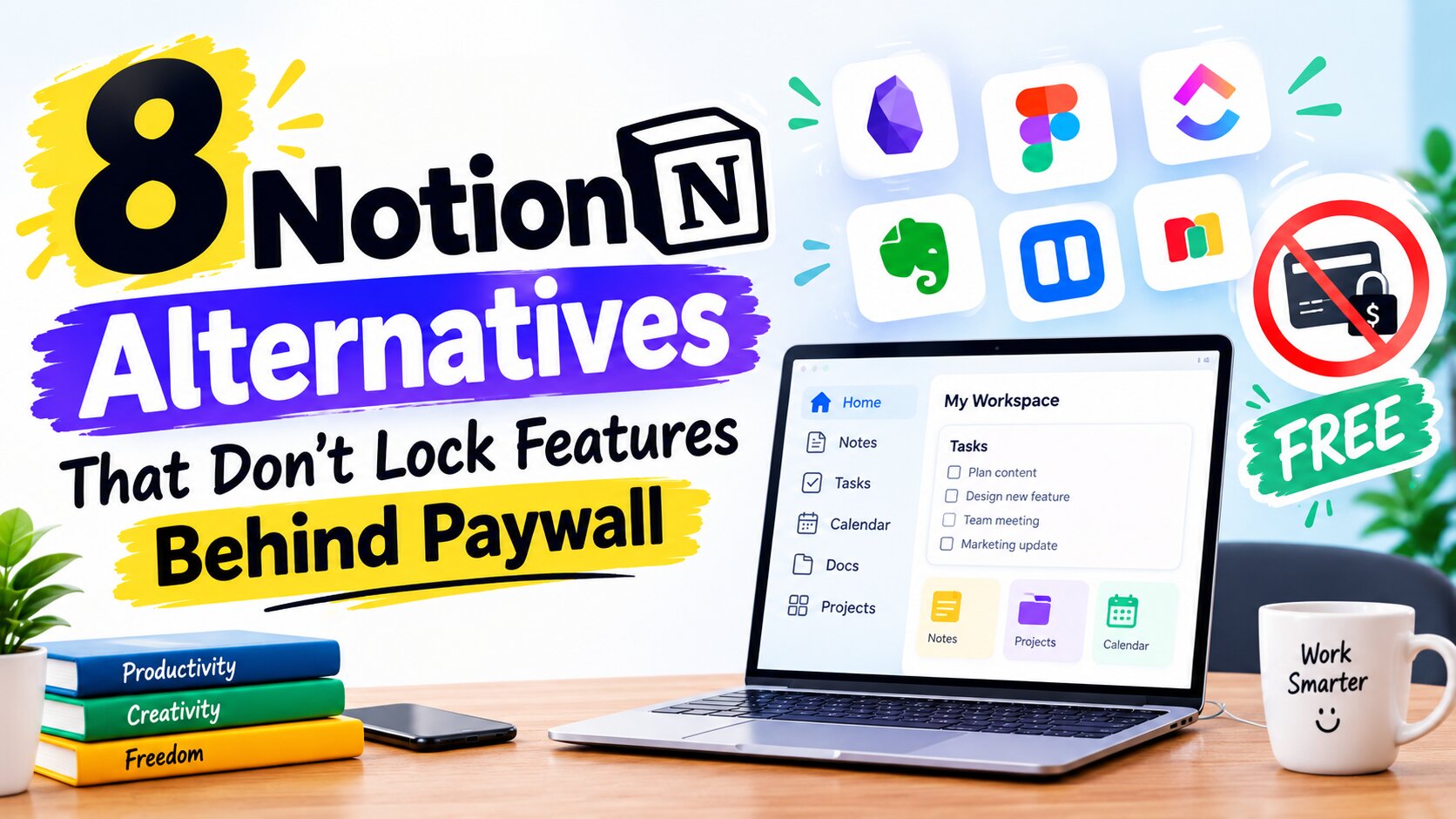8 Notion Alternatives That Don’t Lock Features Behind Paywall