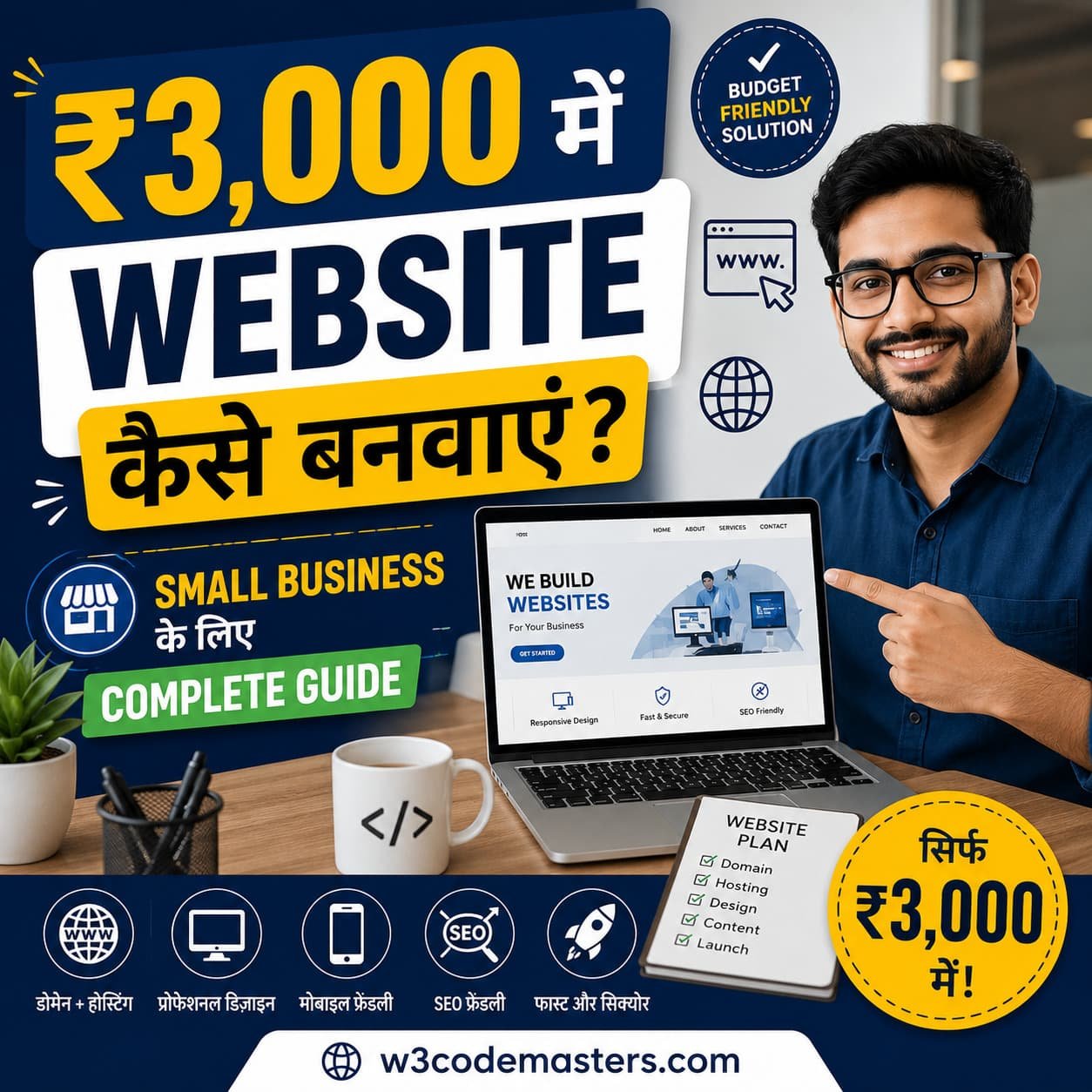 ₹3,000 में Website कैसे बनवाएं? — Small Business के लिए Complete Guide