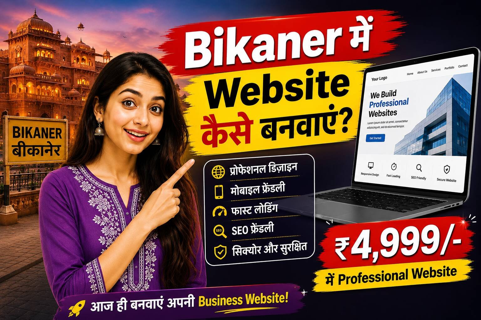 Bikaner में Website कैसे बनवाएं? — Bhujia से लेकर Tourism तक, हर Business को Online आना होगा