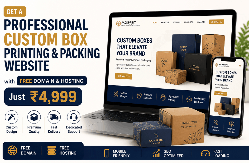 अपने Printed Box Business के लिए Professional Website बनवाएं — Free Domain और Hosting के साथ