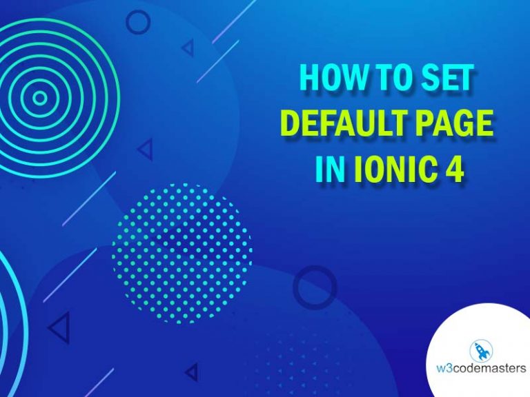 make default page in ionic 4