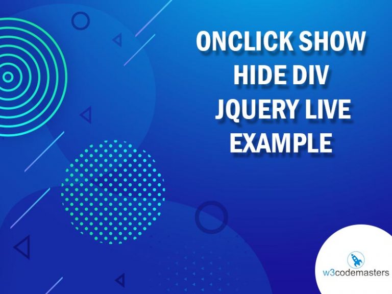 OnClick Show Hide Div Jquery Live Example