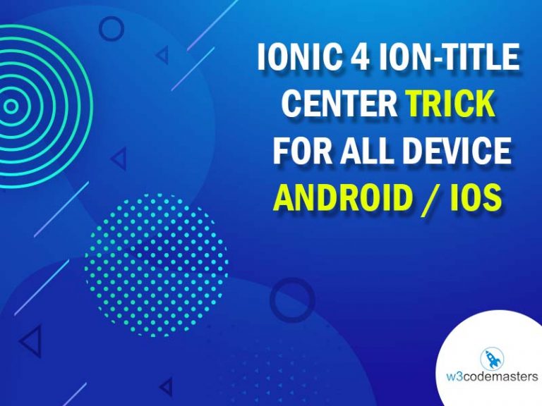 Ionic 4 ion-title Center