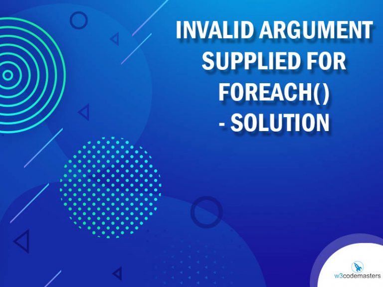 Invalid argument supplied for foreach() - Solution